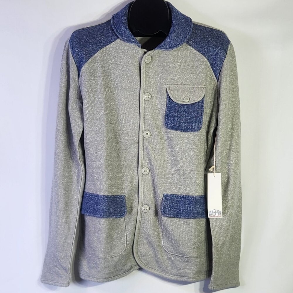 NWT Viveshirt New York New York Men’s Gray Slub Fleece Button Overshirt – Size S